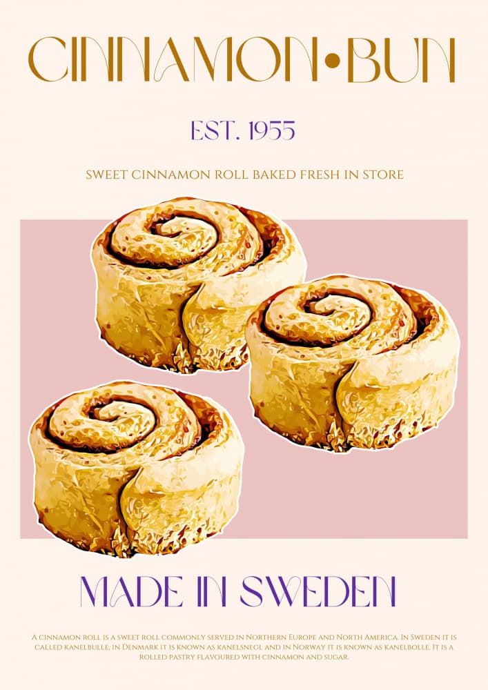 Swedish Cinnamon Buns by Nazma Khokhar — canvas wall art
