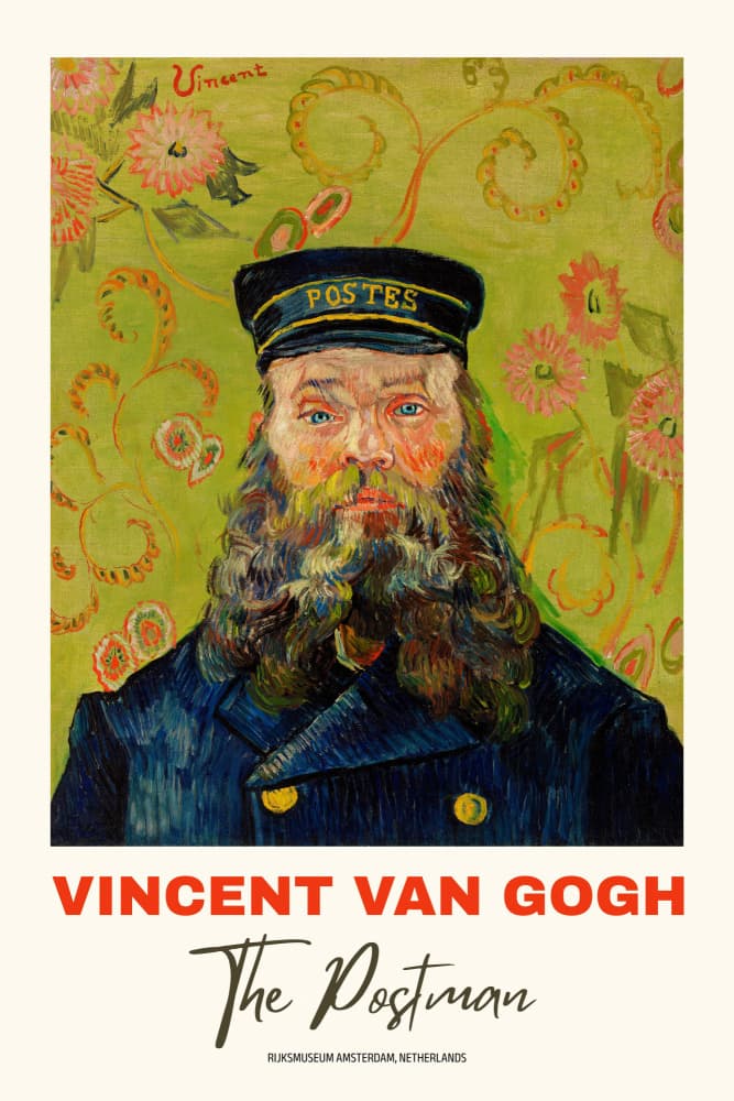 Colorful Postman Portrait by Wild Violets — canvas wall art