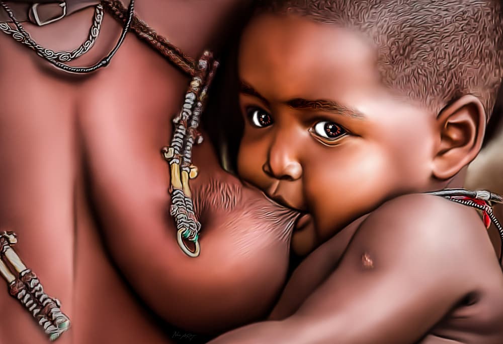 Tender Motherhood by Lord Amihere — canvas wall art