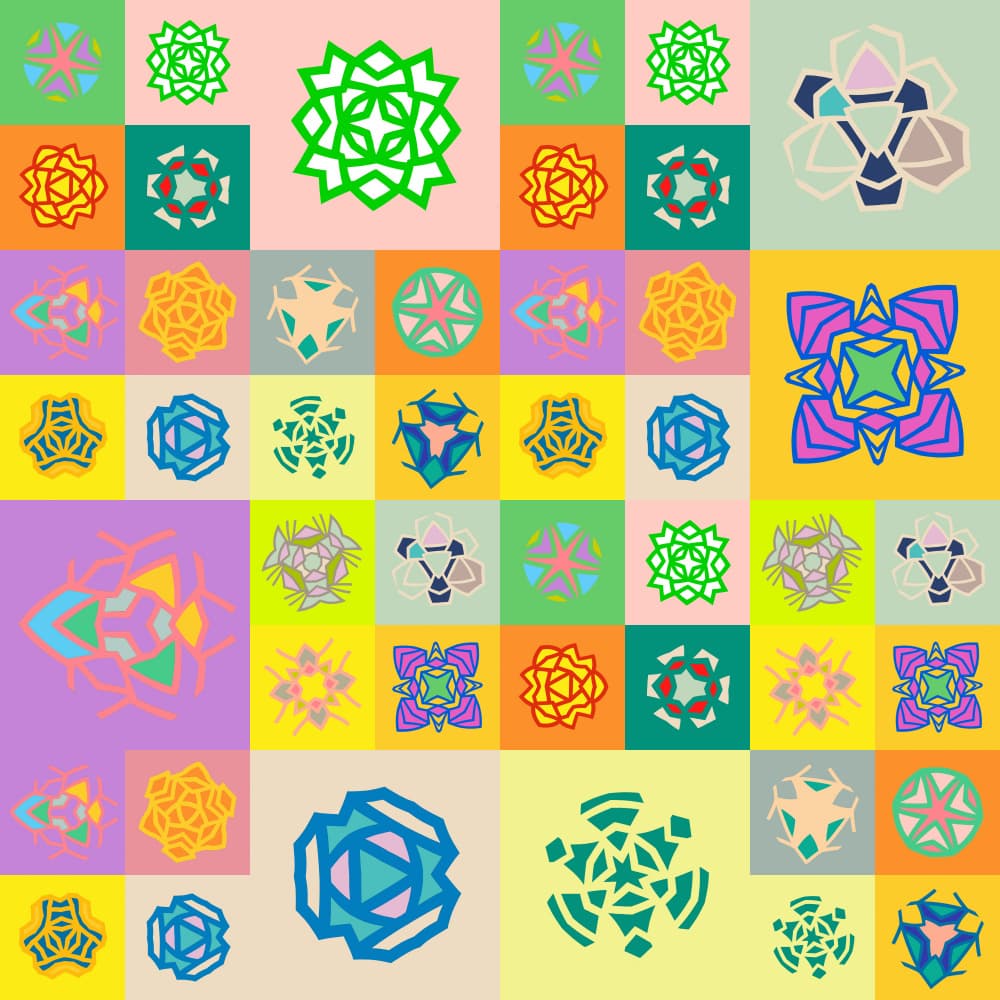 Vibrant Geometric Patterns by Vivian Kim — canvas wall art