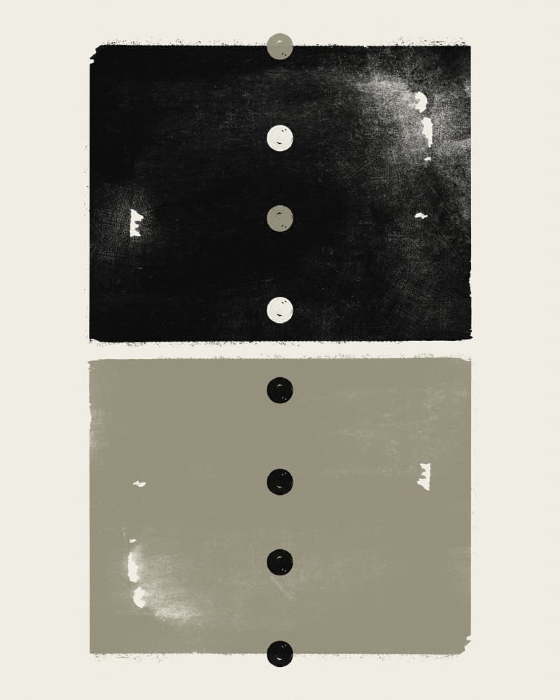 Monochrome Circles Stack by Ema Paraschiv — canvas wall art