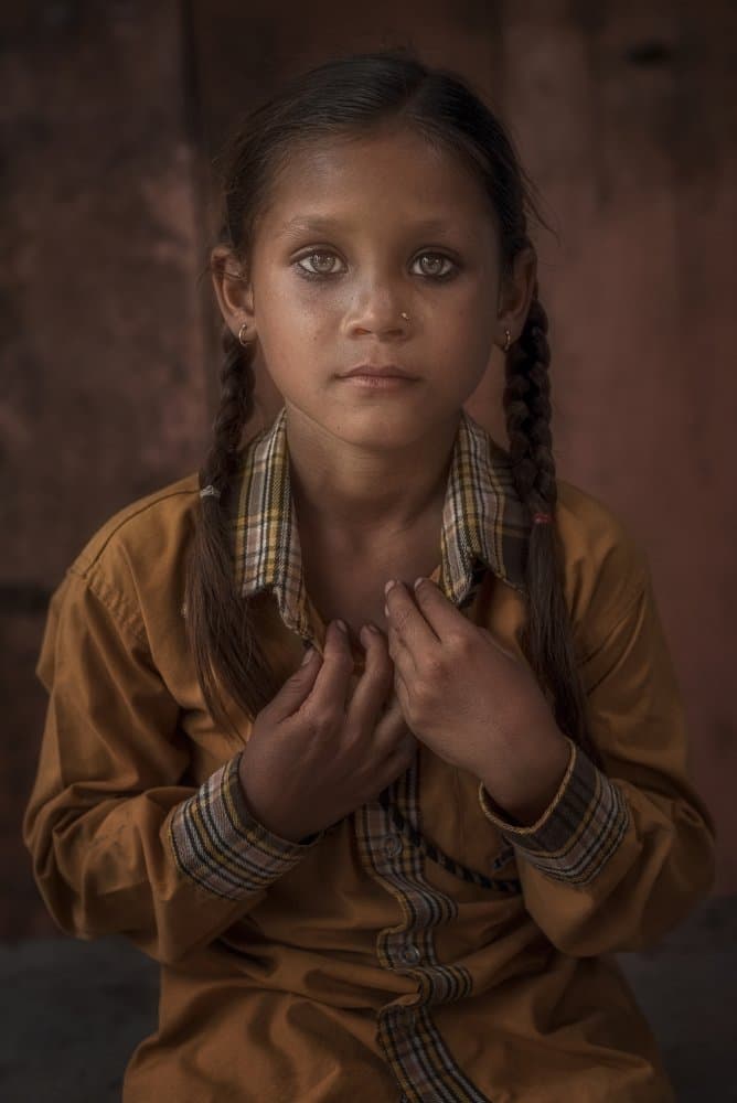 Girl With Thoughtful Eyes by Vivek Kalla — canvas wall art