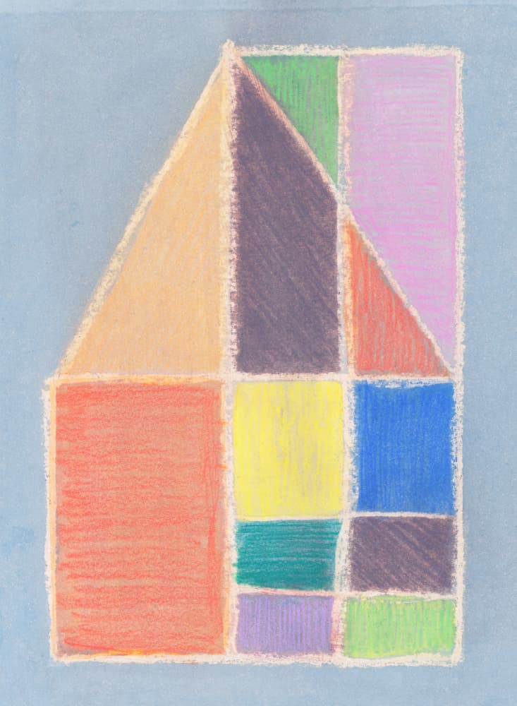 Colorful Geometric House by Renée Stramel — canvas wall art