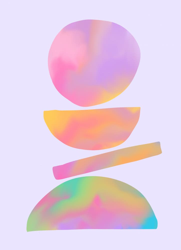 Abstract Colorful - Mid Century Composition by Baroo Bloom — canvas wall art