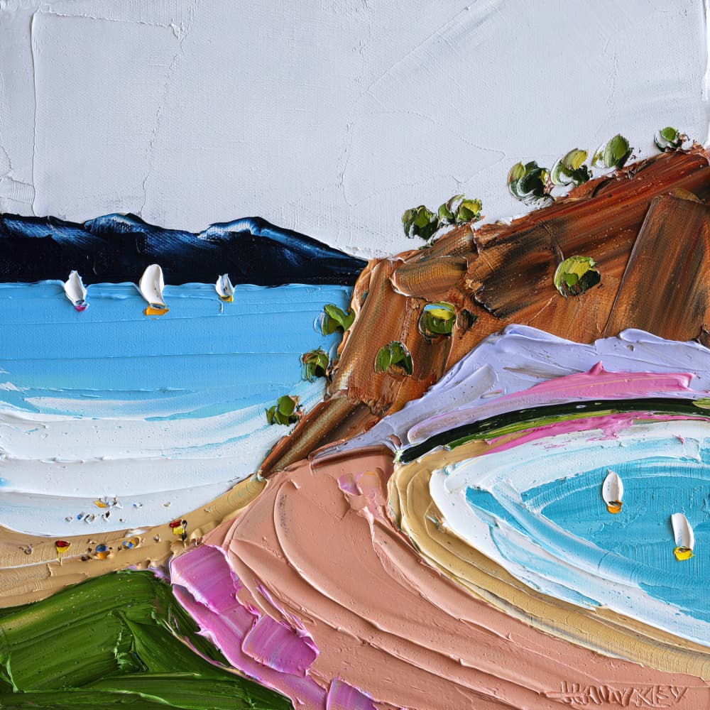 Vibrant Coastal Sailboats by Angela Hawkey — canvas wall art