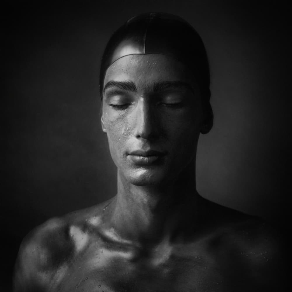 Serene Swimmer Portrait by Holger Droste — canvas wall art