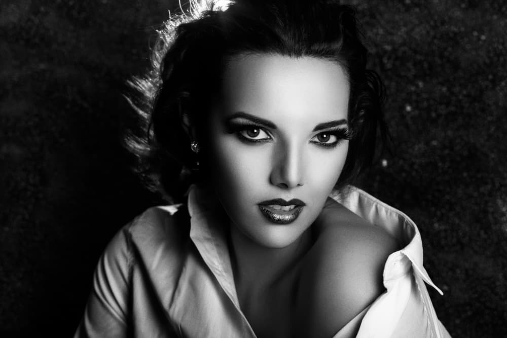 Monochrome Glamour Portrait by Peppe Tambè — canvas wall art