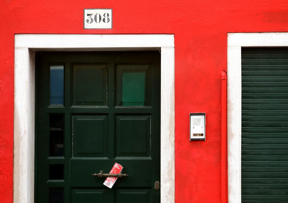 Red Wall Green Door by Hans-Wolfgang Hawerkamp — canvas wall art