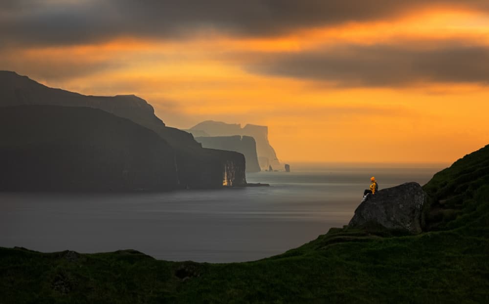 Golden Cliffs Solitary View by Lydia Jacobs — canvas wall art