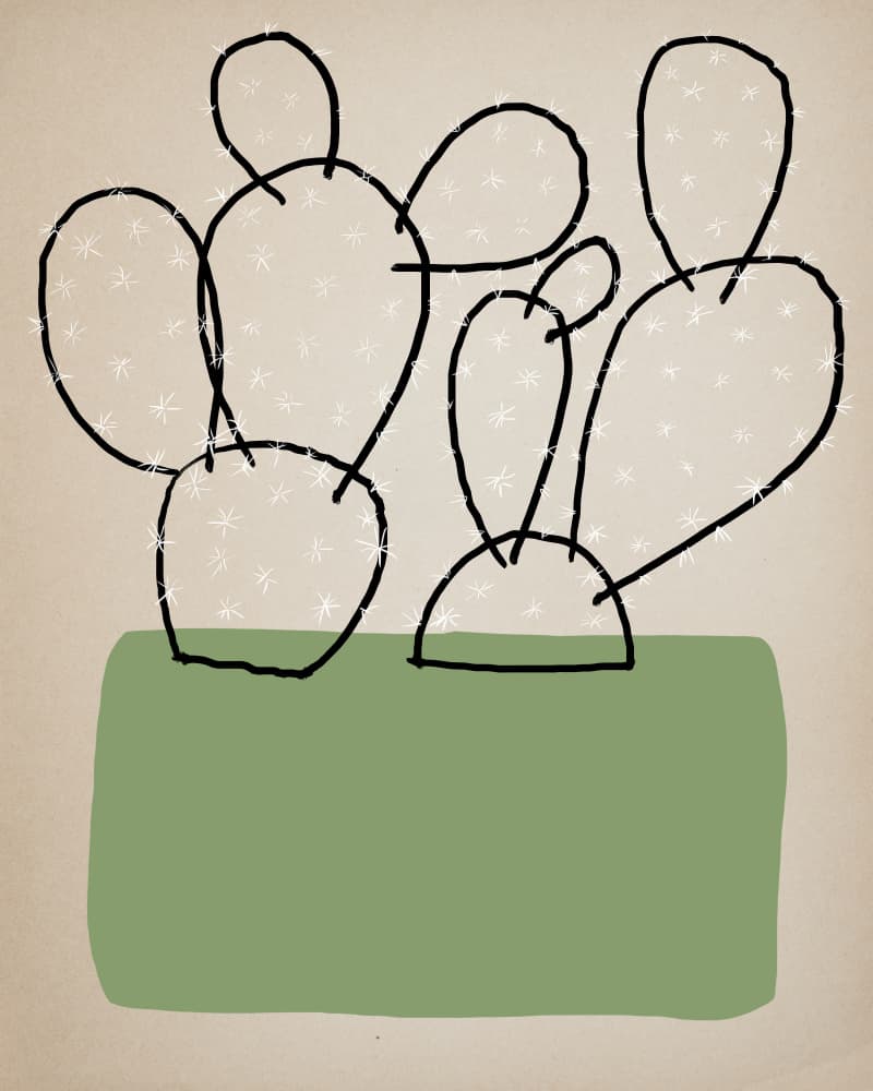 Potted Cactus 3 01c by Diana Jahns — canvas wall art