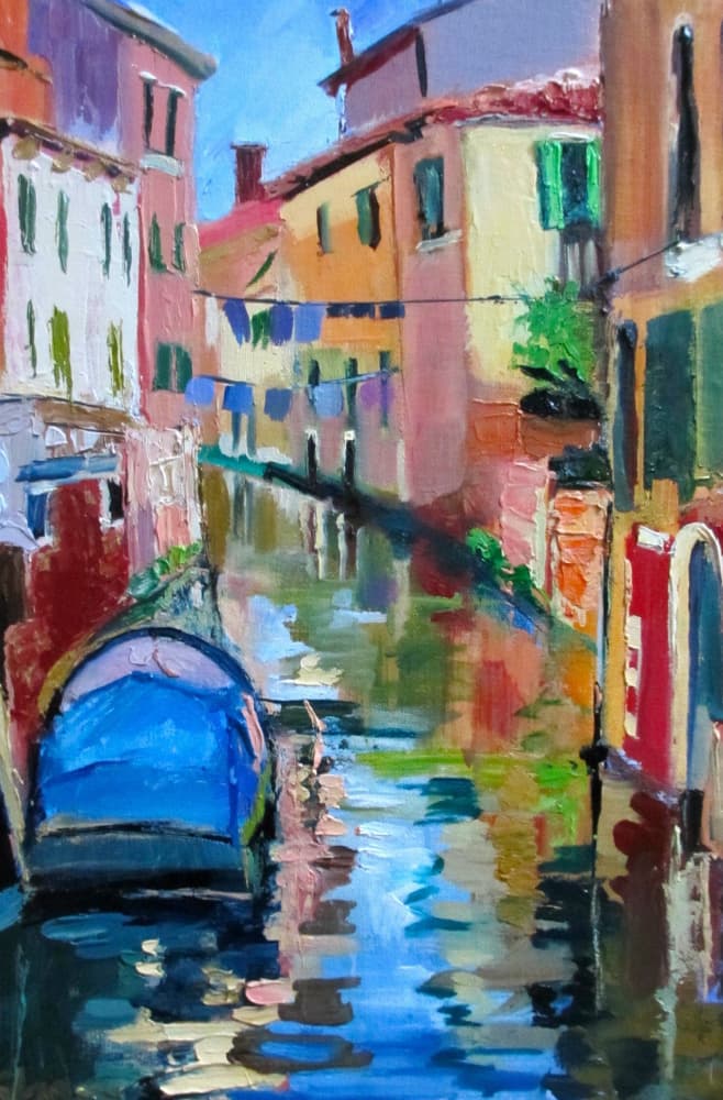 Venice Canal Reflections by Maxine Shore — canvas wall art