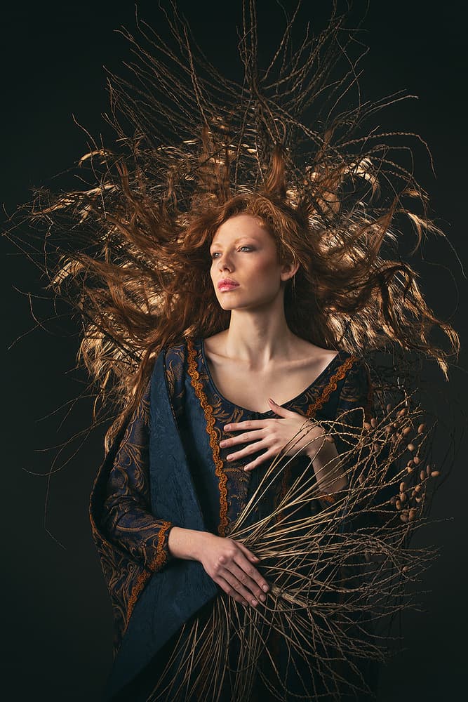 Mystic Redhead Portrait by Joan Gil Raga — canvas wall art