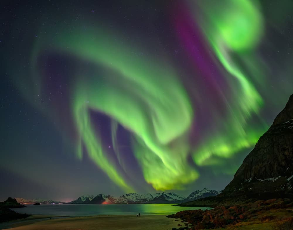Magical Northern Lights by James Zhen Yu — canvas wall art