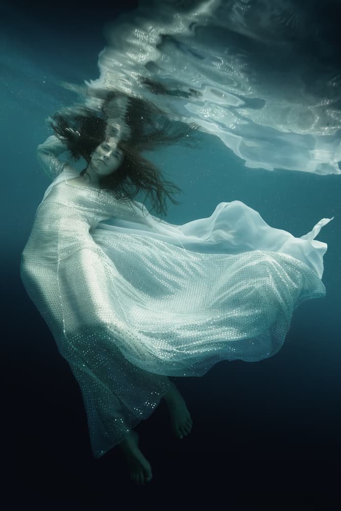 Dreamy Underwater Portrait by Dmitry Frizel — canvas wall art