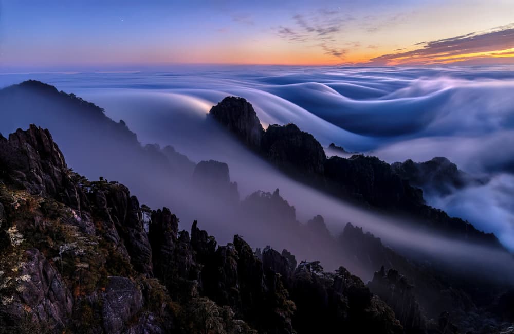 Flowing Clouds Over Mountains by Jie Jin — canvas wall art