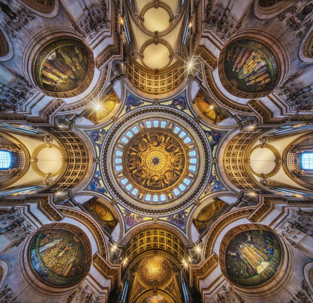 Grand Cathedral Dome Interior by Antoni Figueras — canvas wall art