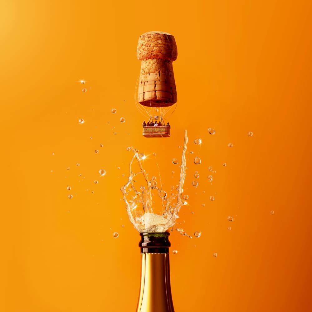 Champagne Balloon Celebration by Artem Pozdniakov — canvas wall art