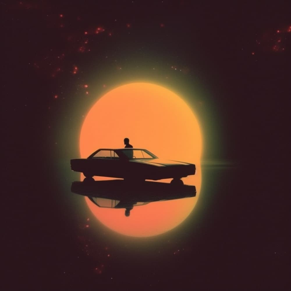 Retro Sun Driver Silhouette by Samantha Hearn — canvas wall art