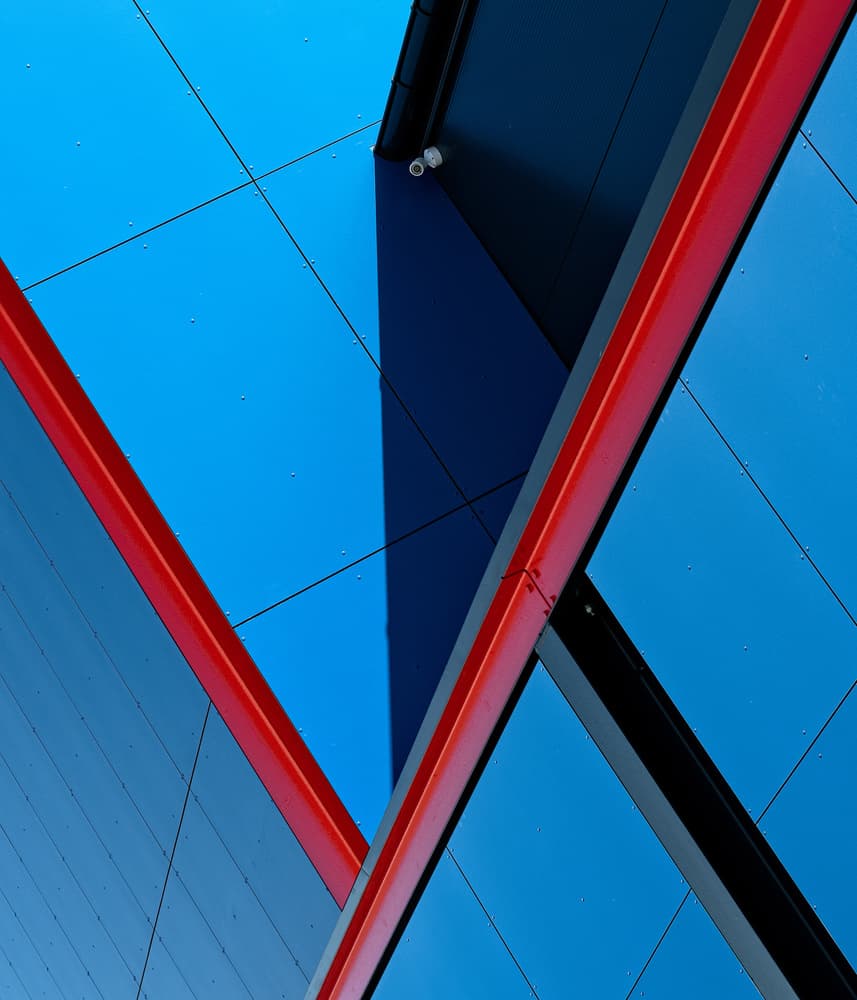 Red and Blue Angles by Tomasz Buczkowski ( Tomush ) — canvas wall art
