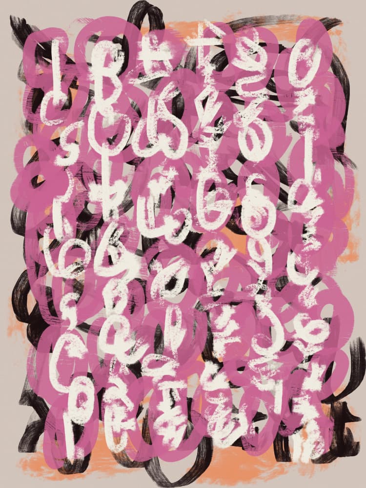 Vibrant Pink Gestures by Little Dean — canvas wall art