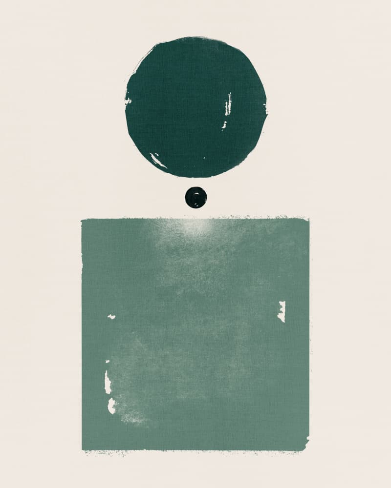 Geometric Green Forms by Ema Paraschiv — canvas wall art