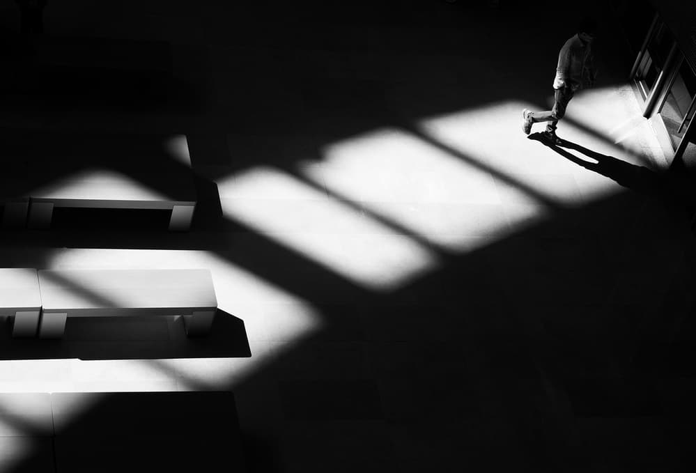 Lone Figure Shadow Play by HAN dong hee — canvas wall art
