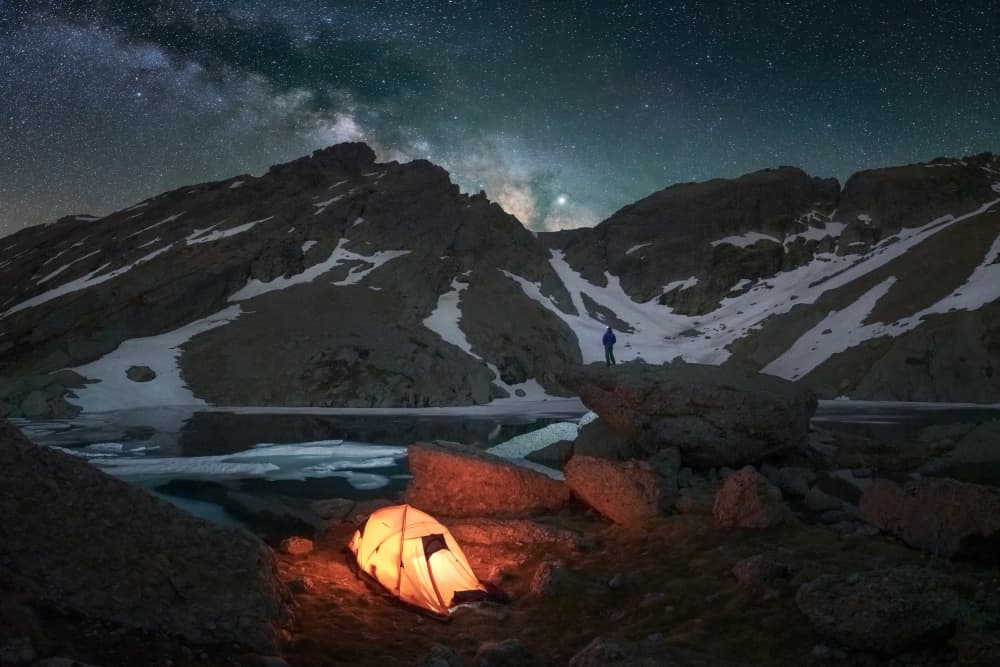 Starlit Mountain Camp by Cesar Alvarez Osorio — canvas wall art