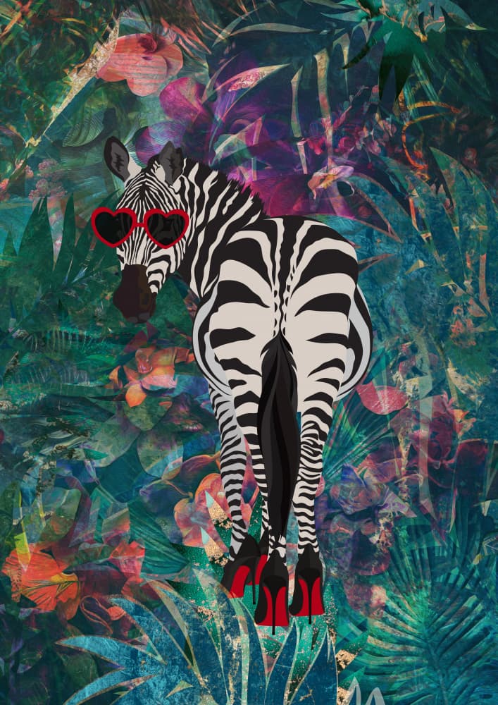 Sassy Zebra Jungle Style by Sarah Manovski — canvas wall art