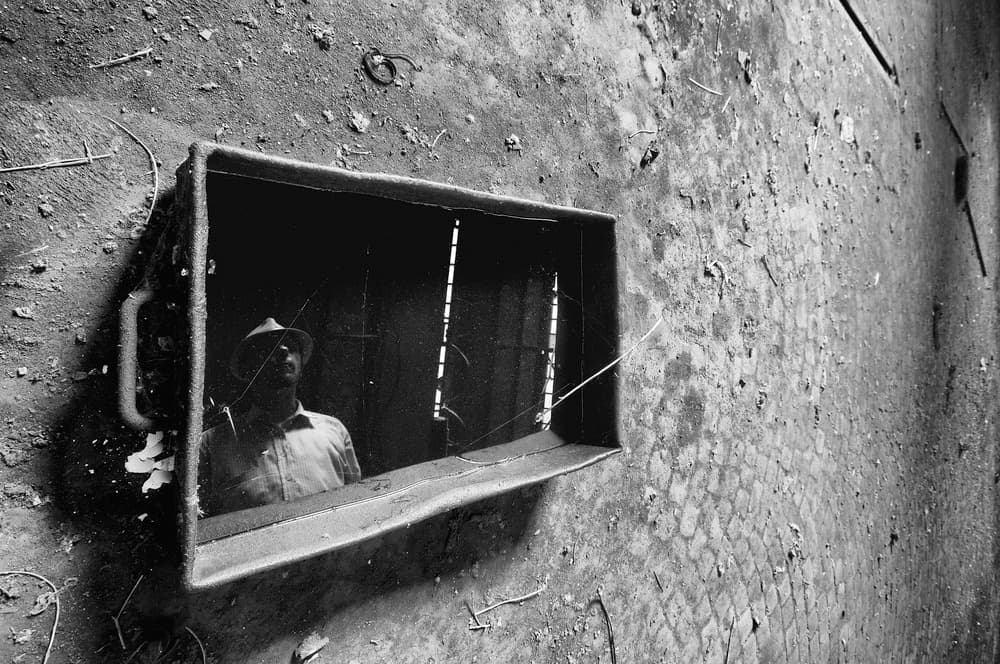 Man in Shadowed Window by Carlo Ferrara — canvas wall art