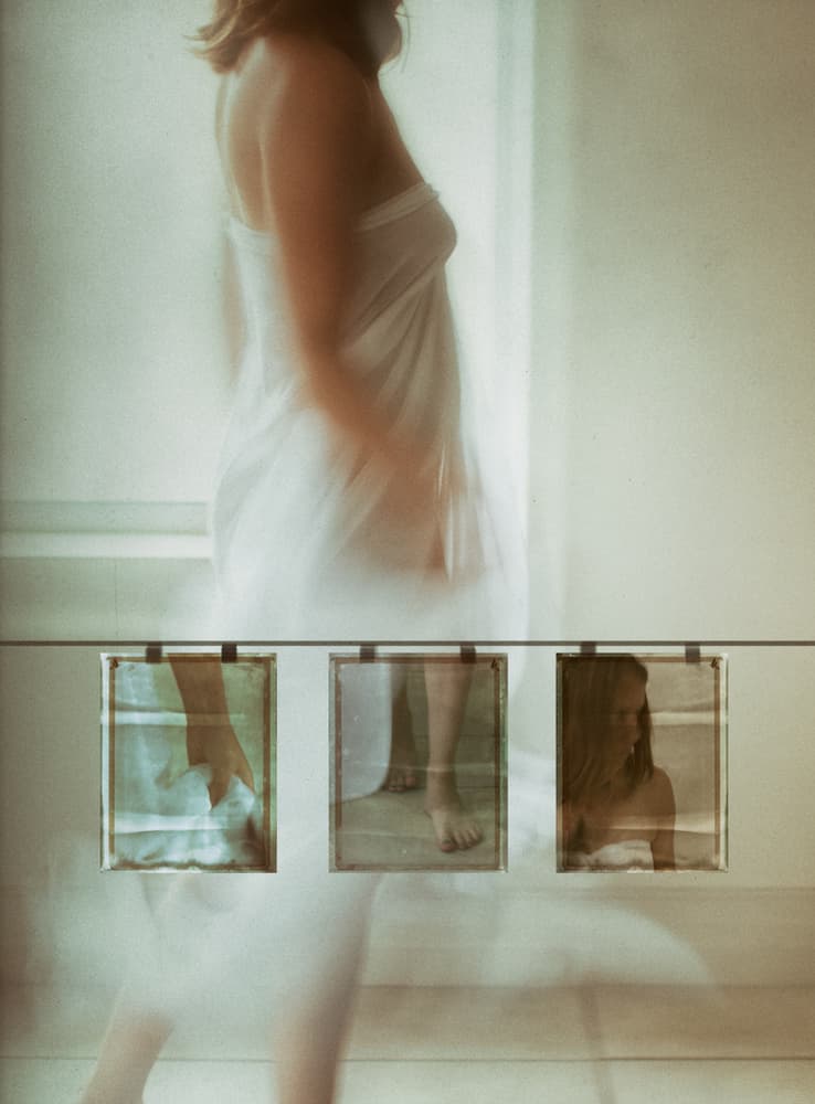 Woman Wrapped in Light by Charlaine Gerber — canvas wall art
