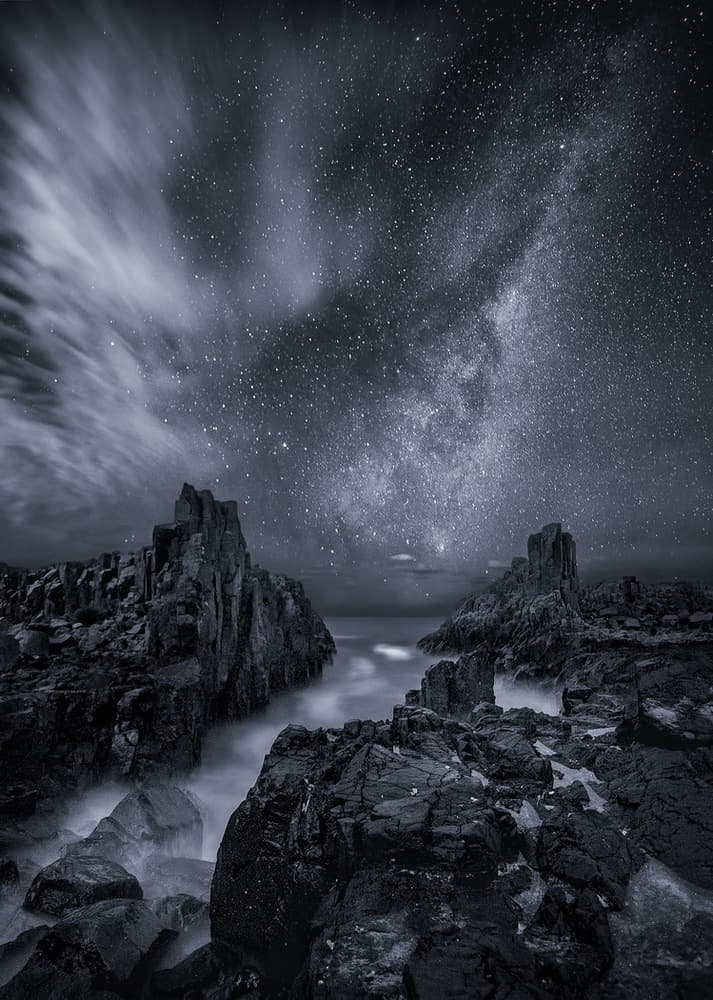 Milky Way Rocky Coast by Joshua Zhang — canvas wall art