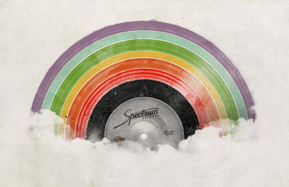 Rainbow Record Dream by Florent Bodart — canvas wall art
