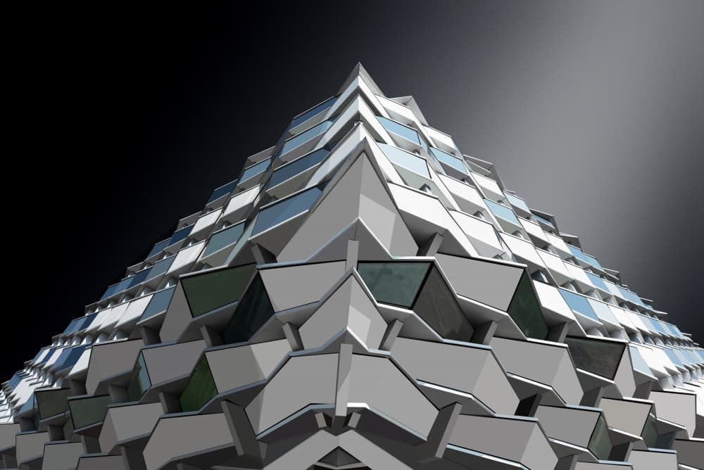 Modern Pyramid Architecture by Jorge Pimenta — canvas wall art