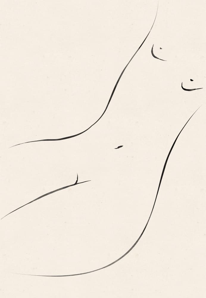 Sensual Line Drawing by The Printable Studio — canvas wall art