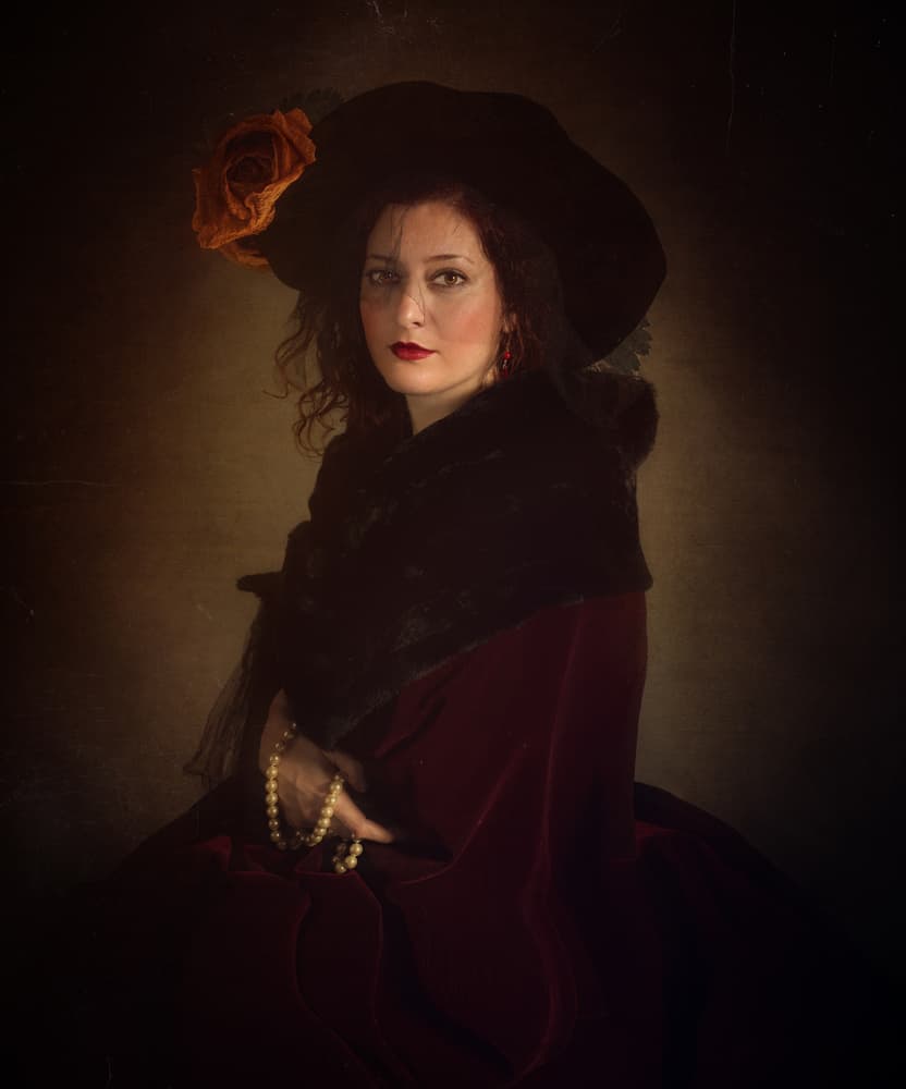 Mysterious Woman Portrait by Svetlana Melik-Nubarova — canvas wall art