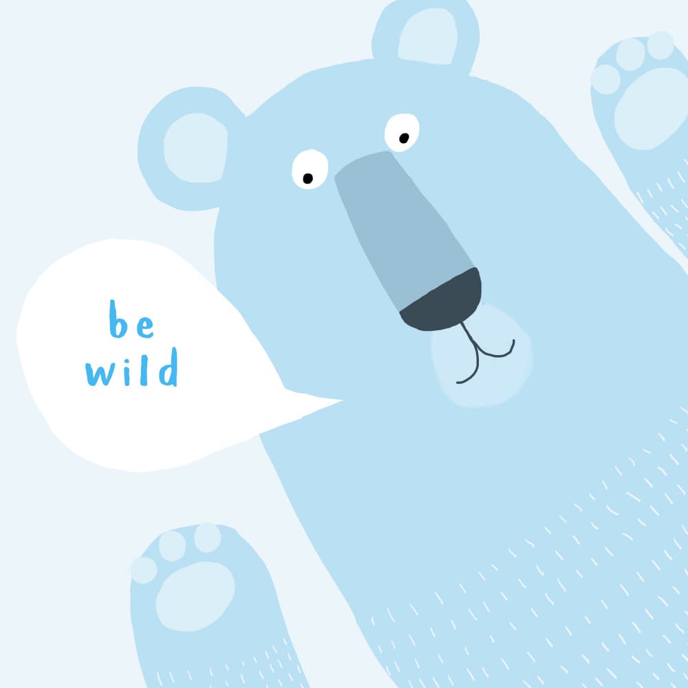 Blue Bear Be Wild by Carla Daly — canvas wall art