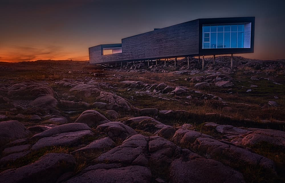 Remote Stilt House Sunset by Ben.C.L — canvas wall art