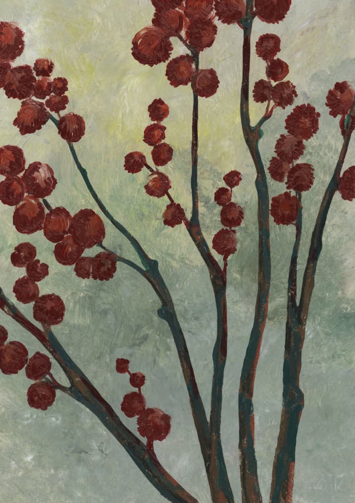 Winter Berry Branches by Rosana Laiz Blursbyai — canvas wall art