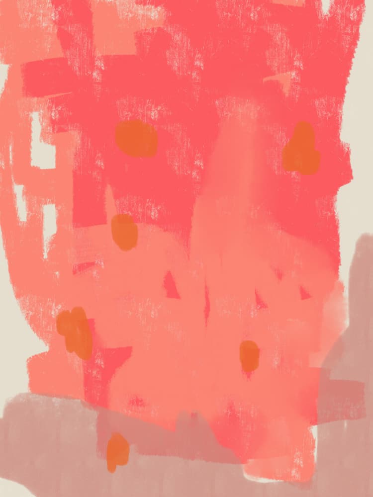 Vibrant Coral Abstract by Dina Dankers — canvas wall art