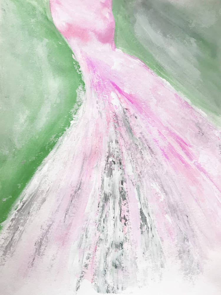 Pink Flowing Dress by Breanna Megan Studio — canvas wall art