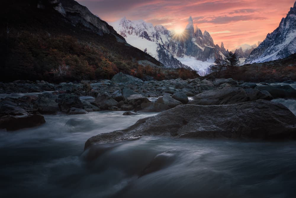 Dramatic Mountain Sunrise by YANGYING — canvas wall art