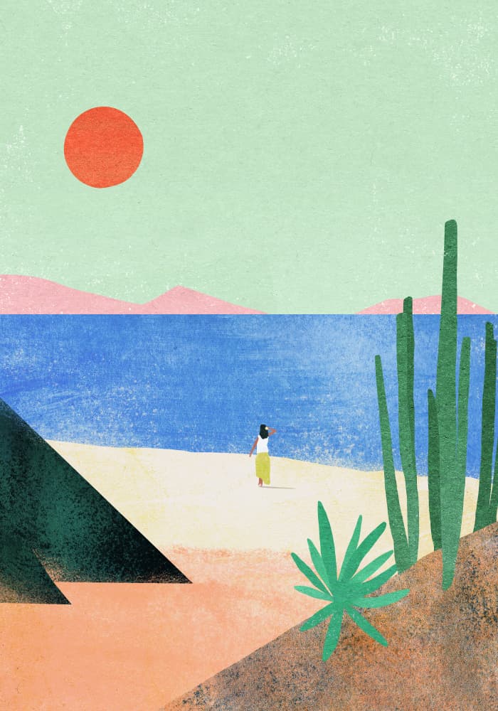 Beach Girl ii by longwayhome — canvas wall art