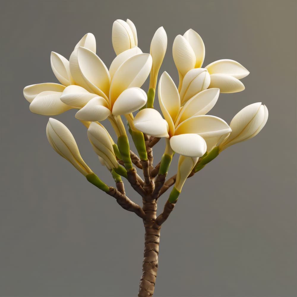 Tropical Frangipani Blooms by Bilge Paksoylu — canvas wall art
