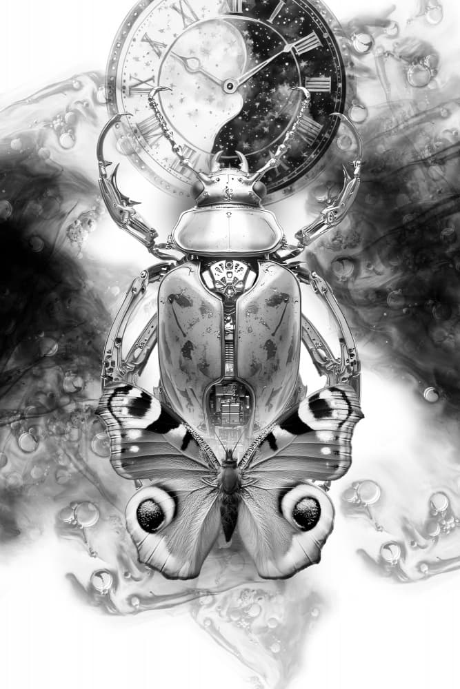 Clockwork Beetle Butterfly by Rafal Kulik — canvas wall art