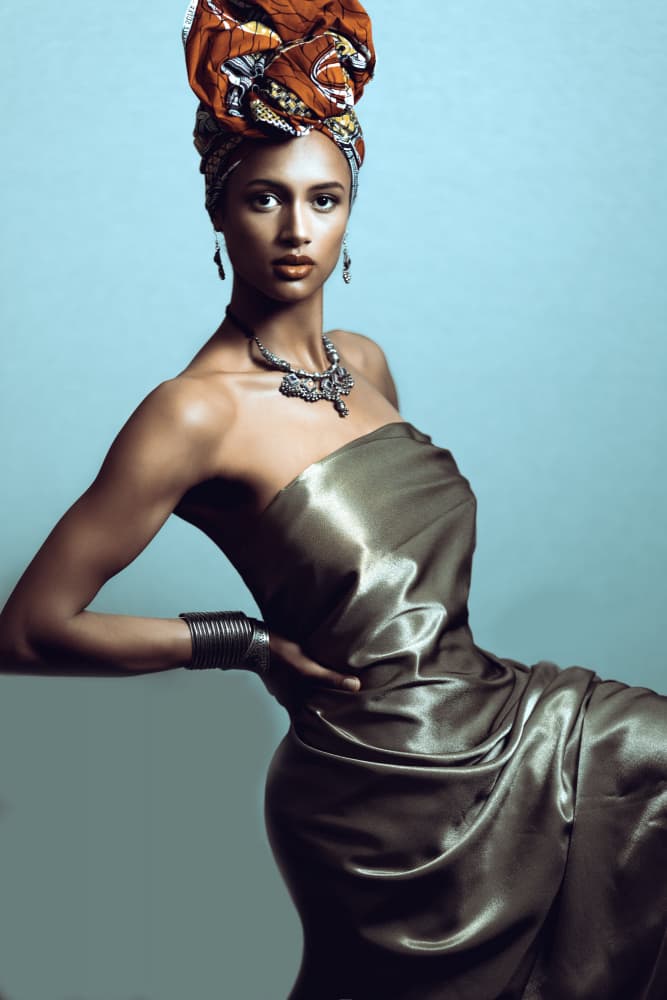 Elegant Woman Headwrap by Hardik Pandya — canvas wall art