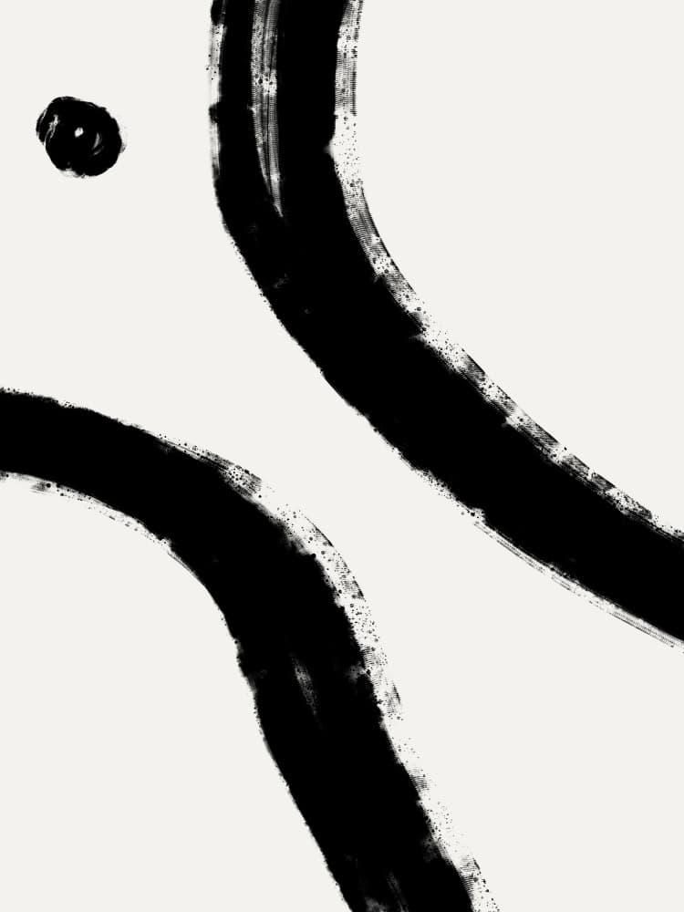 Bold Black Curves by Imaginative — canvas wall art