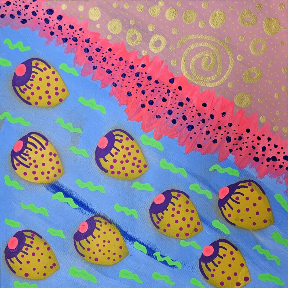 Vibrant Playful Shapes by Olea Huuska — canvas wall art