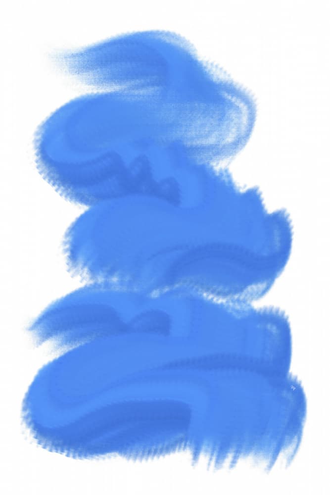 Flowing Blue Brushstroke by Martina — canvas wall art