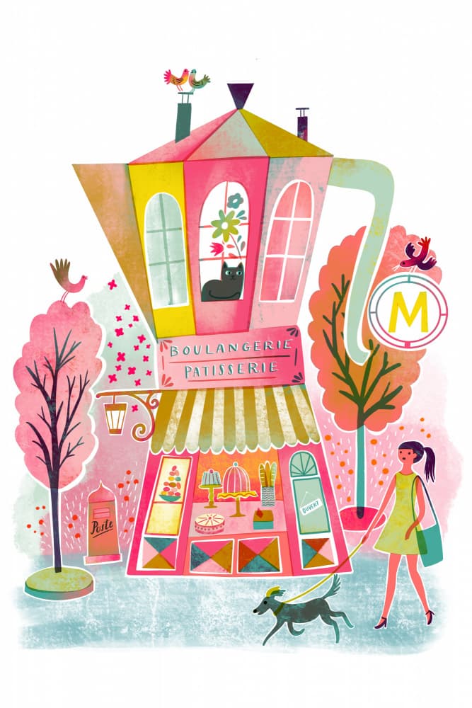 Whimsical French Patisserie by uta krogmann — canvas wall art