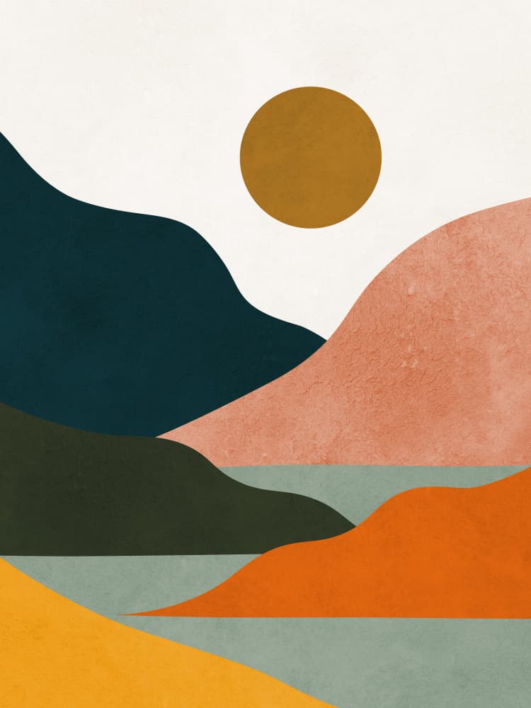 Abstract Mountain Sunset by Vitor Costa — canvas wall art
